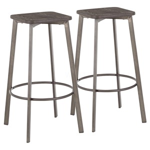 Industrial Metal Bar <b>Stools</b> with Wood Grain Top - Wholesale Moradabad - Product Image 1