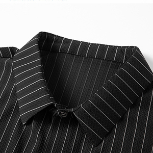 Men's Striped Short Sleeve Button <b>Down</b> Casual Shirt Woven Fabric Regular Fit - Product Image 4