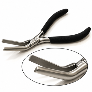 Pinzas Profesionales Anguladas de Mandíbula Plana para Extensiones de Cabello, Herramienta de Acero Inoxidable para Extensiones de Cabello para Uso en Salón |   Zetomed Pro - Product Image 1