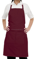Delantales de Chef Personalizados de Polialgodón Viscosa Morado, Largos, Lavables, Unisex, con Logotipo Personalizado, Uniformes para Restaurantes y Bares