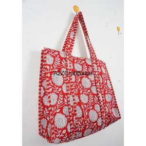 Bolso Tote Hecho a Mano en India, 100% Algodón, Rayado, con Asa Larga, para Mujer, Ecológico, Estilo Boho, Grande, para Compras y Exposiciones - Product Image 4