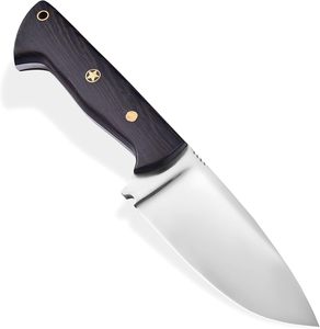 Cuchillo de Piel con Hoja Fija de Acero 12c27 Personalizado, Mango de Madera Wenge, Funda de Cuero, OEM, Full Tang, para Bushcraft, Camping y Uso General - Product Image 2