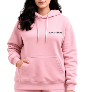 Womens Solid Fleece Hooded Pullover Sweatshirt Tracksuit Set Regular Fit Elastic Waist <b>Trousers</b> Casual Winter Sportswear - Product Image 3