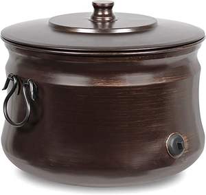 Pot de rangement pour tuyau d'arrosage en bronze texturé en treillis avec couvercle, motif diamant, organisateur de tuyaux d'eau extérieur - Product Image 5