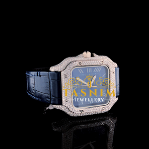 Reloj de Pulsera VVS ETA de Cuarzo para Hombre, Estilo Deportivo/Elegante, Diseño Cuadrado Simple para Uso Diario, Acero Inoxidable, Chapado en Oro Blanco, Cristal Analógico, Números Romanos - Product Image 5