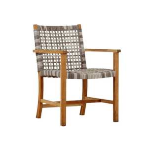 Reno <b>Teak</b> Wood Durable & Comfortable Garden <b>Chair</b> Outdoor Dining Armchair Midcentury Patio Seat for Hotel Restaurant - Product Image 1