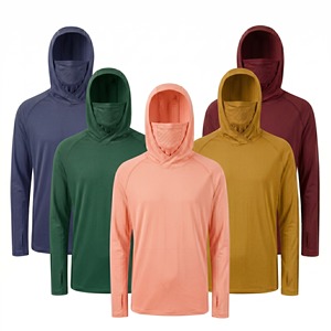 Sudadera con Capucha para Pesca con Logotipo Impreso en la Parte Delantera, UPF 50, 100% Poliéster, de Secado Rápido, Transpirable, Diseño Personalizado, con Máscara Facial Integrada - Product Image 1