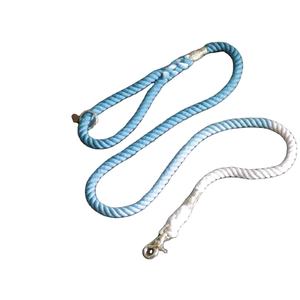 Laisse pour chien en coton 5FT Teal Blue Ombre Luxury Style avec motif solide Gold Hardware Fabriqué à la main avec décoration de rivet - Product Image 1