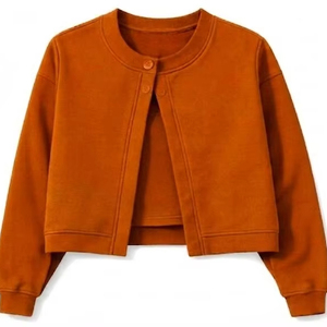 Camiseta Casual de Manga Larga para Mujer, Cuello Redondo, Color Sólido, Antiarrugas, Transpirable, de Secado Rápido, Tejido de Poliéster/Algodón, con Botones - Product Image 1