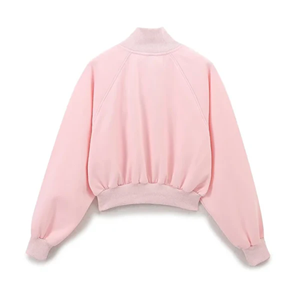 Patrón personalizado de las mujeres de gran tamaño pulóver sudadera bordado letra de impresión de peso pesado francés Terry algodón Sudadera con capucha cuello con cremallera - Product Image 2