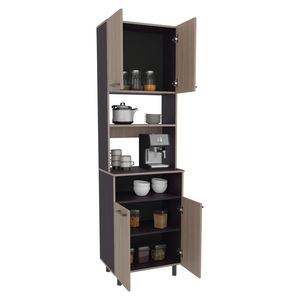 Otomo 5-<b>Shelf</b> 4-Door Pantry Cabinet Black and Light Gray <b>Kitchen</b> Cabinets - Product Image 5