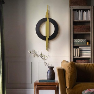 Décoration murale ronde en métal de qualité supérieure avec cadre noir, design moderne fait main, artisanat unique des exportateurs indiens pour la décoration intérieure - Product Image 5