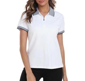 Camiseta Polo de Entrenamiento con Diseño Moderno 2026 para Mujer Talla Grande, Cuello con Cierre, Patrón Liso, Informal, para Correr - Product Image 1