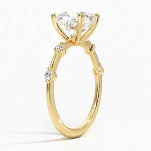 Anillo de compromiso de lujo para mujer con diamante moissanita de cuatro puntas y engaste múltiple redondo de plata 925, regalo de moda para eventos nupciales - Product Image 2