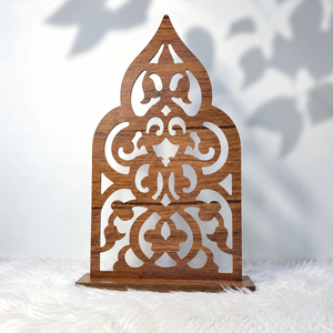 Soporte de Sutrah Islámico de Madera Hecho a Mano con Diseño Arabesco Antiguo Tallado, Soporte de Sutrah de Madera para Musulmanes, Mosquita - Product Image 2