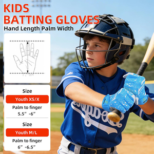 Youth Baseball Batting Gloves, Super Grip Kids Teeball & Softball Gloves for <b>Boys</b> & Girls - Product Image 2