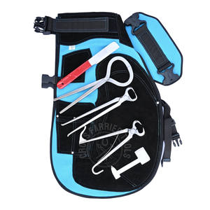Juego completo de herramientas para herrado de caballos con alicates para potros, cuchillo para pezuñas, probador de pezuñas, alicates para pezuñas, delantal de seguridad azul y pulidor - Product Image 1