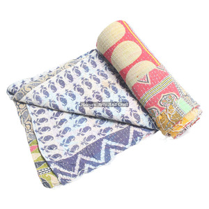 Couverture Kantha Gudari, couverture Kantha Gudari, vente en gros, fournisseur d'or, GD2169, couverture Kantha faite à la main, coton imprimé indien - Product Image 1
