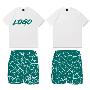 Ensemble d'été décontracté pour hommes, vente en gros, deux pièces imprimées, t-shirt respirant et short, ensemble de t-shirts pour hommes - Product Image 4