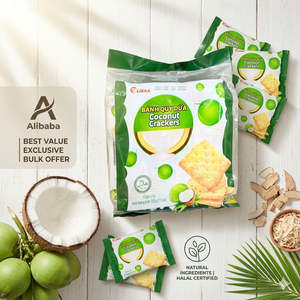 ขนมมะพร้าวกรอบทรงสี่เหลี่ยมทองคำ 220 กรัม – ขนมขบเคี้ยวกรอบอร่อยสไตล์ทรอปิคอล ผลิตโดยโรงงาน ODM เวียดนาม มีตัวอย่างฟรี - Product Image 1