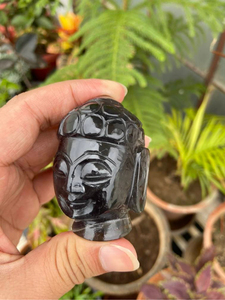 Hand Carved Black Obsidian <b>Buddha</b> <b>Head</b> Natural Crystal Sculpture Meditation Decor Spiritual Gift Wholesale Supplier - Product Image 3
