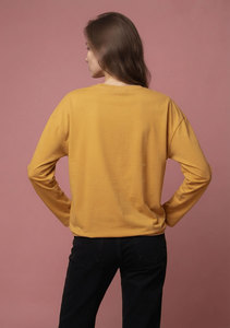 เสื้อยืดโอเวอร์ไซส์ขายส่ง ระบายอากาศได้ดี แขนยาว ผ้าฝ้ายผสมโพลีเอสเตอร์ ทรงหลวม เสื้อยืดลำลองผู้หญิง ออกแบบเองได้ ไซส์พลัส - Product Image 2