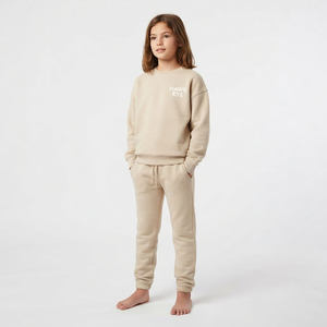 Conjunto de Dos Piezas de Sudadera con Cuello Redondo y Pantalones Deportivos para Niños, Ropa Casual de Color Sólido, Fabricante de Ropa - Product Image 2