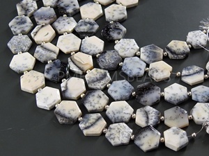 Dendrita ópalo facetado hexágono forma cuenta hecha a mano piedra suelta para hacer joyería 14 piezas hebra 12X12To10X10MM aproximadamente - Product Image 5