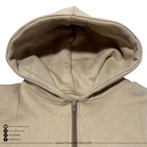 Sudadera con capucha personalizada de gran tamaño con cremallera, unisex, de algodón prémium, con bolsillo canguro, estilo urbano, OEM, lisa, para unisex - Product Image 6