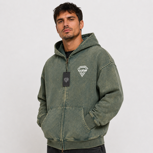 Heavyweight <b>Men's</b> Acid Wash <b>Pullover</b> Hoodie Oversized Custom Print Logo Breathable Premium Hoodie with Comfortable Hood Collar - Product Image 5
