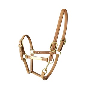 Harnais pour cheval avec double couche de cuir et ferrures en laiton, équipement équestre pour l'entretien et l'entraînement des chevaux - Product Image 1