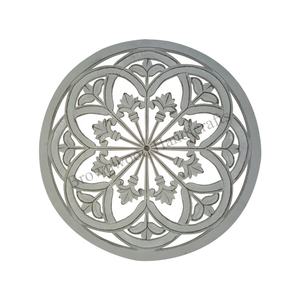 Panel de pared decorativo redondo tallado a mano, color blanco lavado, MDF para decoración de hogar y oficina, madera hecha a mano, para compradores indios al por mayor - Product Image 4
