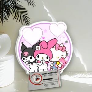Palette magnétique en acrylique tendance pour extensions de cils, motif Hello Kitty, cœur, diamant, ovale, écologique - Product Image 3