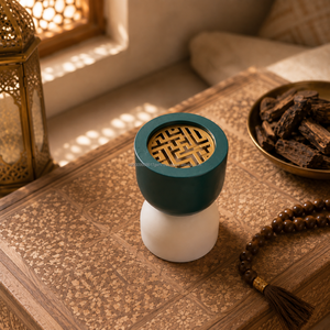 Brûleur d'encens arabe en bois Bakhoor Mubkhar avec insert en laiton et support à charbon pour Oud, pour parfum d'intérieur, vente en gros - Product Image 2