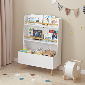 Scaffale bianco per bambini con libro e portariviste giocattolo organizzatore di libri Organizer - Product Image 4