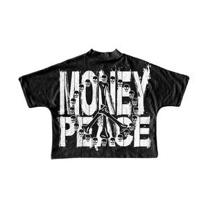 T-shirt Boxy Homme Streetwear Noir et Blanc Imprimé Sérigraphié Coupe Oversize 250 g/m² T-shirt Court Coupe Boxy - Product Image 3