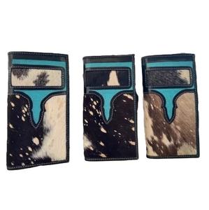 Rustic Handcrafted Cowhide Hair On Long <b>Wallet</b> in Genuine Leather Made in India for Warm Seasons - Product Image 3
