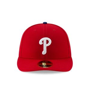 Casquette de baseball rouge DAPHNIA avec logo P blanc, casquette ajustée à 6 panneaux, design brodé, casquette de haute qualité pour l'extérieur, unisexe - Product Image 1