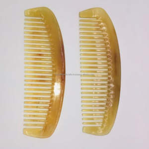 Peine de cuerno de buey Natural de primera calidad hecho a mano para el peinado del cabello, estilo Animal de ágata pulida - Product Image 3