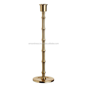 ชุดเชิงเทียนทองเหลืองเรียวเทียนตกแต่งสีทองชุดเทียนอลูมิเนียม3ชิ้นสำหรับตกแต่งบ้านเชิงเทียนเงิน - Product Image 6