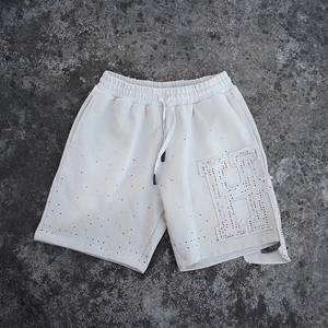 Shorts Bermuda décontractés vintage noirs pour hommes, 100 % coton, écologiques, avec braguette boutonnée et taille élastique - Product Image 3