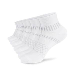 Anti-Slip Crew <b>Socks</b> With Geometric Pattern For Running Adults Summer Spandex Polyester Knitted Non-Slip <b>Socks</b> White <b>Black</b> - Product Image 2