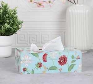 Caja de pañuelos de madera con patrón floral hecha a mano, cubierta rectangular para pañuelos, estilo pastoral, para montar en el suelo, uso en viajes, Space Falak World - Product Image 6