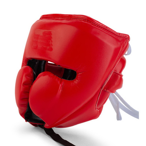 Custom Logo Red Leather Boxing Head Guard Professional Sparring Gear for MMA and Muay Thai - Product Image 1