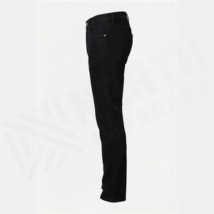 Jean en denim coupe droite délavé foncé pour homme, coupe slim, en coton, décontracté, taille mi-haute, style automne - Product Image 4