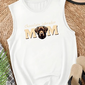 Mujer Casual Chocolate Labrador MOM Chaleco de punto de tela con logotipo frontal - Product Image 3