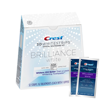 Tiras Blanqueadoras de Dientes 3D Brilliance White de Polietileno Flexible para Uso Doméstico, Fáciles y Rápidas, para Adultos, Eliminan Manchas, Compatibles con 3M US