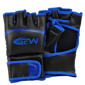 Nouveaux gants de kick-boxing MMA à demi-doigts avec logo personnalisé pour femmes et hommes, pour l'entraînement, avec fermeture à boucle et crochet pour le poignet, cuir de qualité supérieure - Product Image 1