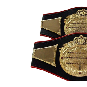 เข็มขัดแชมป์คู่แบบกำหนดเองพร้อมมงกุฎทองคำและตราสัญลักษณ์ปีกนก เข็มขัดแชมป์มวยปล้ำ รุ่นสะสมคุณภาพสูง - Product Image 4