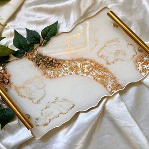 Unique Epoxy Resin Single Tray for Coffee <b>Table</b> Living Room Vanity Organizing <b>Small</b> Items Serving Snacks Drinks Decorative - Product Image 2